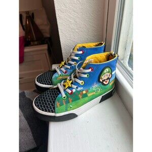 Nintendo Ground Up Super Mario Brothers High Top Sneakers Kids Size 1